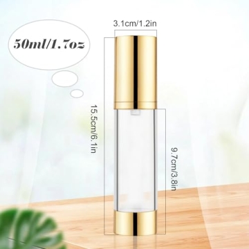 BOSMIOW 4Pcs 50ml Airless Pump Bottles for Skincare
