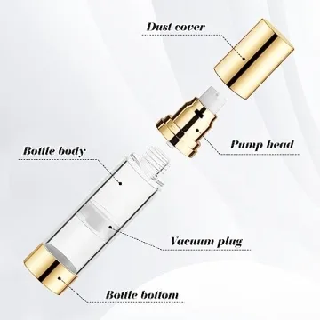BOSMIOW 4Pcs 50ml Airless Pump Bottles for Skincare