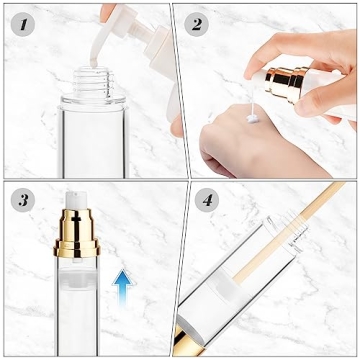 BOSMIOW 4Pcs 50ml Airless Pump Bottles for Skincare
