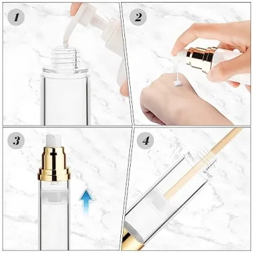 BOSMIOW 4Pcs 50ml Airless Pump Bottles for Skincare