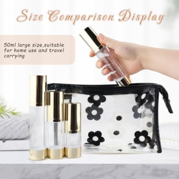 BOSMIOW 4Pcs 50ml Airless Pump Bottles for Skincare