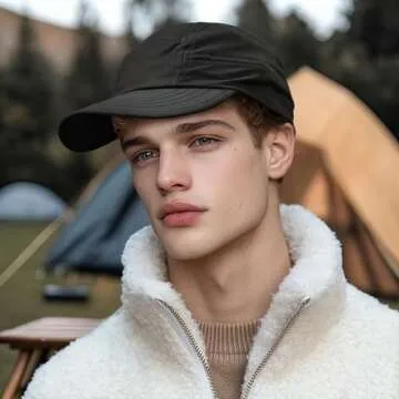 Croogo Curved Brim Baseball Cap Golf Dad Hats Outdoor 5-Panel Cap UPF Sun Protection for Cycling Running Hiking,Black-WBBC3