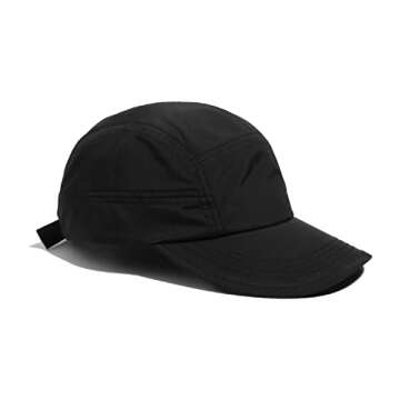 Croogo Curved Brim Baseball Cap Golf Dad Hats Outdoor 5-Panel Cap UPF Sun Protection for Cycling Running Hiking,Black-WBBC3