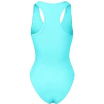 Tank Top Bodysuits Sleeveless Scoopneck Racerback Cotton Jumpsuits ASHMINT M