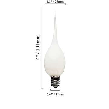 Creative Hobbies 6-Pack, Incandescent Silicone Dipped Candle Light Bulbs, 7 Watt, Longer Life Country Style, Electric Candle Lamp Replacement Light Bulbs Individually Boxed