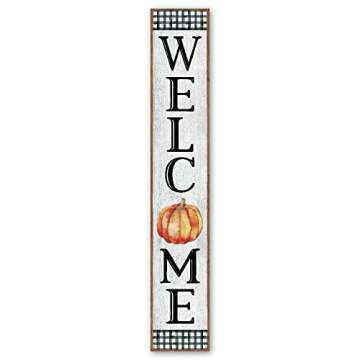 My Word! Welcome Pumpkin Porch Board Sign - Stylish Decor