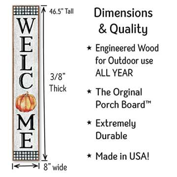 My Word! Welcome Pumpkin Porch Board Sign - Stylish Decor