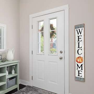 My Word! Welcome Pumpkin Porch Board Sign - Stylish Decor