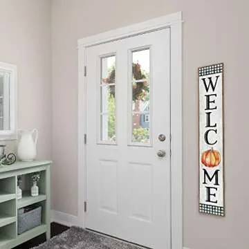 My Word! Welcome Pumpkin Porch Board Sign - Stylish Decor