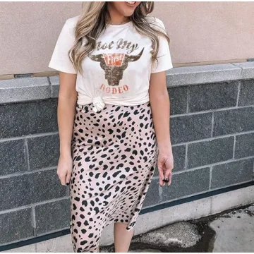 GEMLON Not My First Rodeo Cowgirl T-Shirt for Women