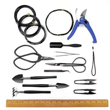 GARDENERA 16-Piece Professional Bonsai Tools Set for Precise Trimming and Shaping Trees for Professional and Amateur Gardeners