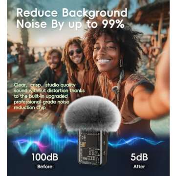 Microphone for iPhone with Charging Case: Mini Wireless Lavalier Mic for Video Recording, Vlog, YouT...