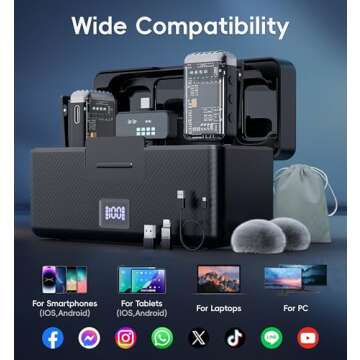 Mini Wireless Lavalier Microphone with Charging Case for iPhone