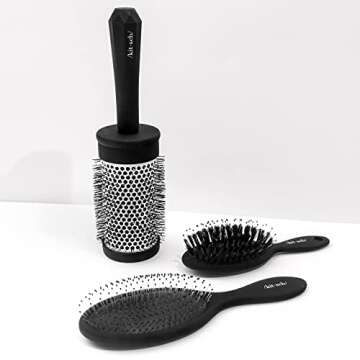 Kitsch Hair Brush, Round Blow Dry Brush 2.4" - Great for Dry & Wet Hair, Volume, Styling with Wide Bristles for Women, Men & Kids