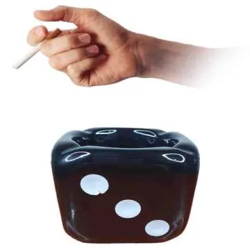 Jeuristic Dice Ashtray - Stylish Black Decor for Home and Party