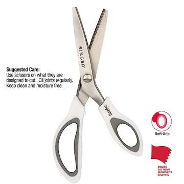 SINGER 9" Pinking Shears - Zig Zag Scissors for Fabric