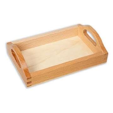 Amazing Child Montessori Mini Quality Beech Wooden Tray (Internal Dimensions 6.5 x 4 x 1 inches)