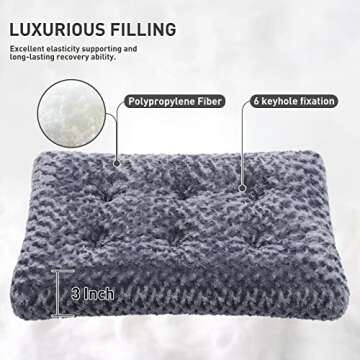 KSIIA Washable Dog Bed Deluxe Plush Dog Crate Beds Comfy Kennel Pad Anti-Slip Pet Sleeping Mat for L...