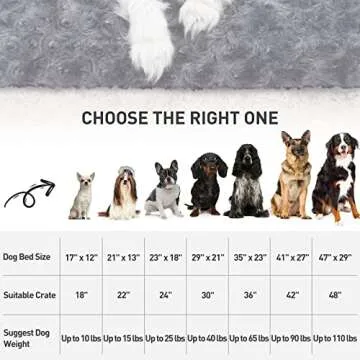 KSIIA Washable Dog Bed Deluxe Plush Dog Crate Beds Comfy Kennel Pad Anti-Slip Pet Sleeping Mat for Large, Jumbo, Medium, Small Dogs Breeds, 23" x 18", Dark Grey