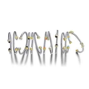 Stylish Ofashion Two Tone Cable Bangle Bracelet for All Ages
