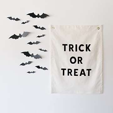 Sisterly Market Natural Linen Wall Hanging and Banner Holiday Seasonal (Trick or Treat)
