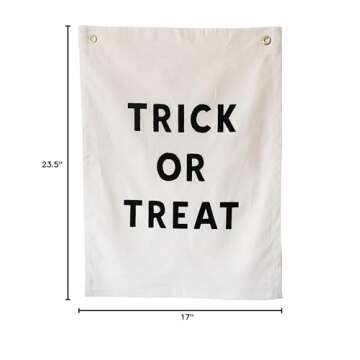 Sisterly Market Natural Linen Wall Hanging and Banner Holiday Seasonal (Trick or Treat)