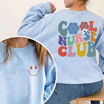 AuTum Cool Nurse Club Sweatshirt - Nurse Crewneck Sweatshirt L Sand