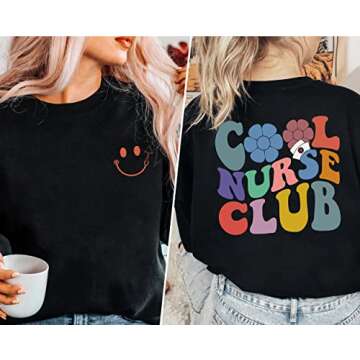 AuTum Cool Nurse Club Sweatshirt - Nurse Crewneck Sweatshirt L Sand