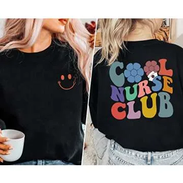 AuTum Cool Nurse Club Sweatshirt - Nurse Crewneck Sweatshirt L Sand