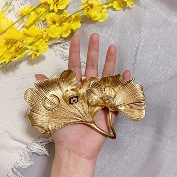 Leaf-Shaped Jewelry Dish - Elegant Trinket Organizer