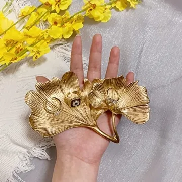 Leaf-Shaped Jewelry Dish - Elegant Trinket Organizer
