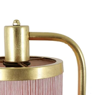 Gold Leaf Framboise Fringe Shade Table Lamp Elegant Lighting