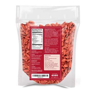 Healthworks Organic Dried Goji Berries, 32oz - 2lb, 1 Pack, Vegan and Non-GMO Certified Organic Raw Sun-Dried Goji Berries