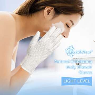 Evridwear Exfoliating Dual Texture Bath Gloves Spa Quality