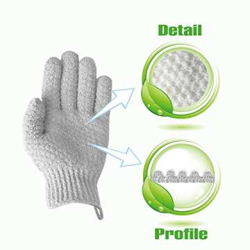 Evridwear Exfoliating Dual Texture Bath Gloves Spa Quality