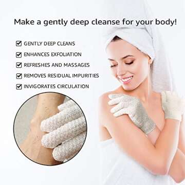 Evridwear Exfoliating Dual Texture Bath Gloves Spa Quality