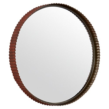 Stone & Beam Rustic Ridged Metal Mirror - 24 Inch Diameter