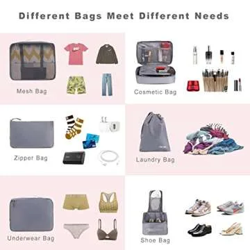 BAGAIL 8 Set Packing Cubes Luggage Packing Organizers for Travel Accessories (Red Flamingo)