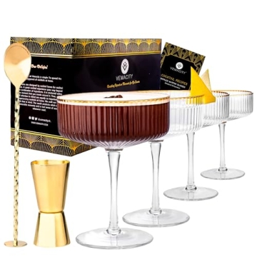 VEMACITY Coupe Glasses Set - Elegant Cocktail Experience