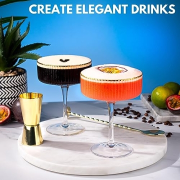 VEMACITY Coupe Glasses Set - Elegant Cocktail Experience