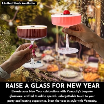 VEMACITY Coupe Glasses Set - Elegant Cocktail Experience