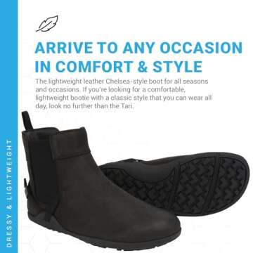 Xero Shoes Tari Women's Ankle Boots — Lightweight, Zero-Drop Heel, Leather Chelsea Boots for Women...