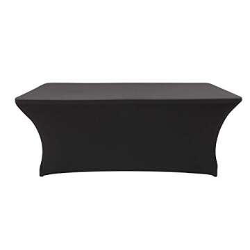 LZY Spandex Fitted Stretch Table Cover for 6 ft or 4ft or 8ft Folding Table, Rectangular Cocktail Ta...