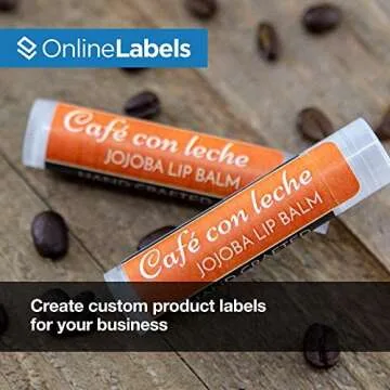 2.125" x 2.125" Lip Balm Labels for Tubes - Pack of 120 Printable White Matte Labels with Perforated Tabs, 10 Sheets - Inkjet/Laser Printer, OL1102WX, OnlineLabels