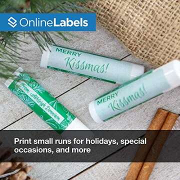 2.125" x 2.125" Lip Balm Labels for Tubes - Pack of 120 Printable White Matte Labels with Perforated Tabs, 10 Sheets - Inkjet/Laser Printer, OL1102WX, OnlineLabels