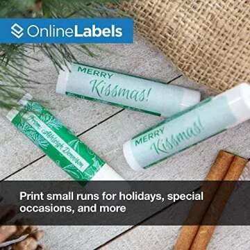 2.125" x 2.125" Lip Balm Labels for Tubes - Pack of 120 Printable White Matte Labels with Perforated Tabs, 10 Sheets - Inkjet/Laser Printer, OL1102WX, OnlineLabels