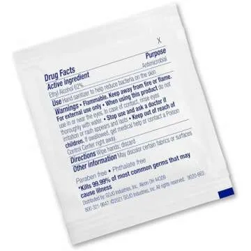 Premoistened Sanitizing Hand Wipes, Towelettes Individually Wrapped, 100/box