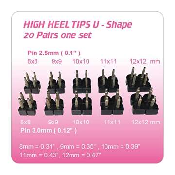 Unikstep 20 Pairs High Heel Tips for Easy Replacement