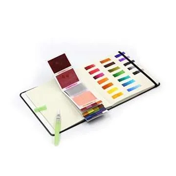 Viviva 40 Pages Watercolor Paper Sketchbook, 140 lbs, 100% Cotton, Square Size 7.5"x 7.5"