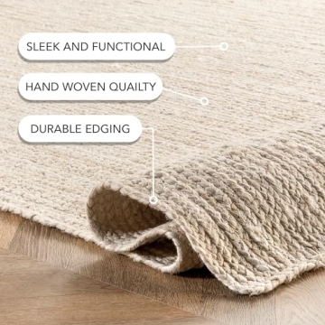nuLOOM 10x14 Rigo Jute Hand Woven Area Rug Off White